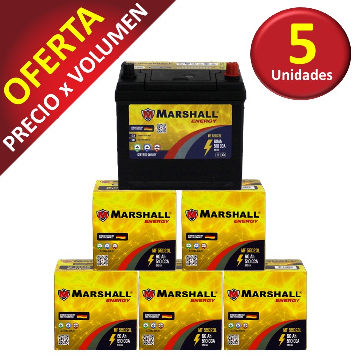 PROMOx5 BATERIA MF55D23L CLASE 8, UN 2794-60 Ah, 510 CCA