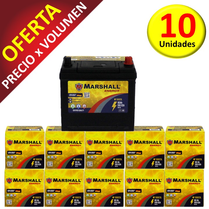 PROMOx10 BATERIA MF55D23L CLASE 8, UN 2794-60 Ah, 510 CCA