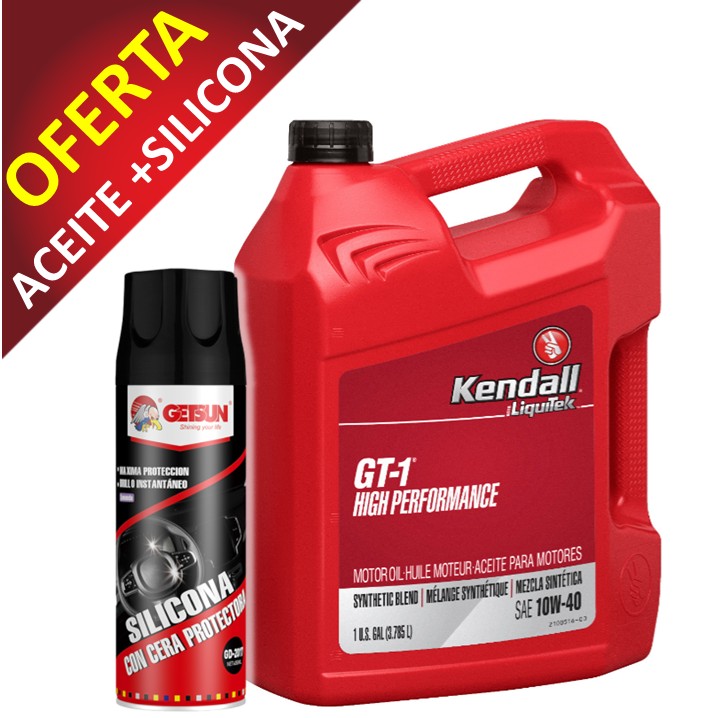 PROMO 8 Caja 3x1GL Kendall  GT-1 10w40 SP  + CAJA DE SILICONA