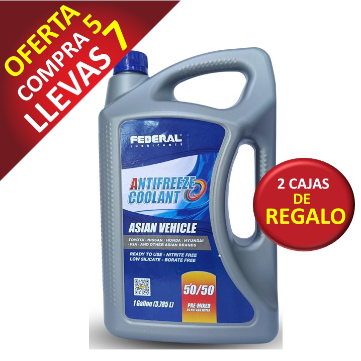 Promo (5+1) Cajas (3X1GL) Federal Coolant 50/50 BLUE