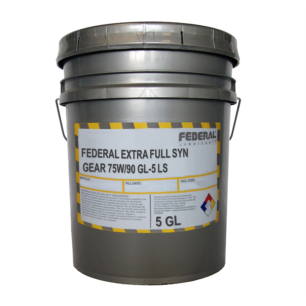 FEDERAL EXTRA FULL SYN GEAR 75W90 GL-5 LS BALDE 1X5 GL