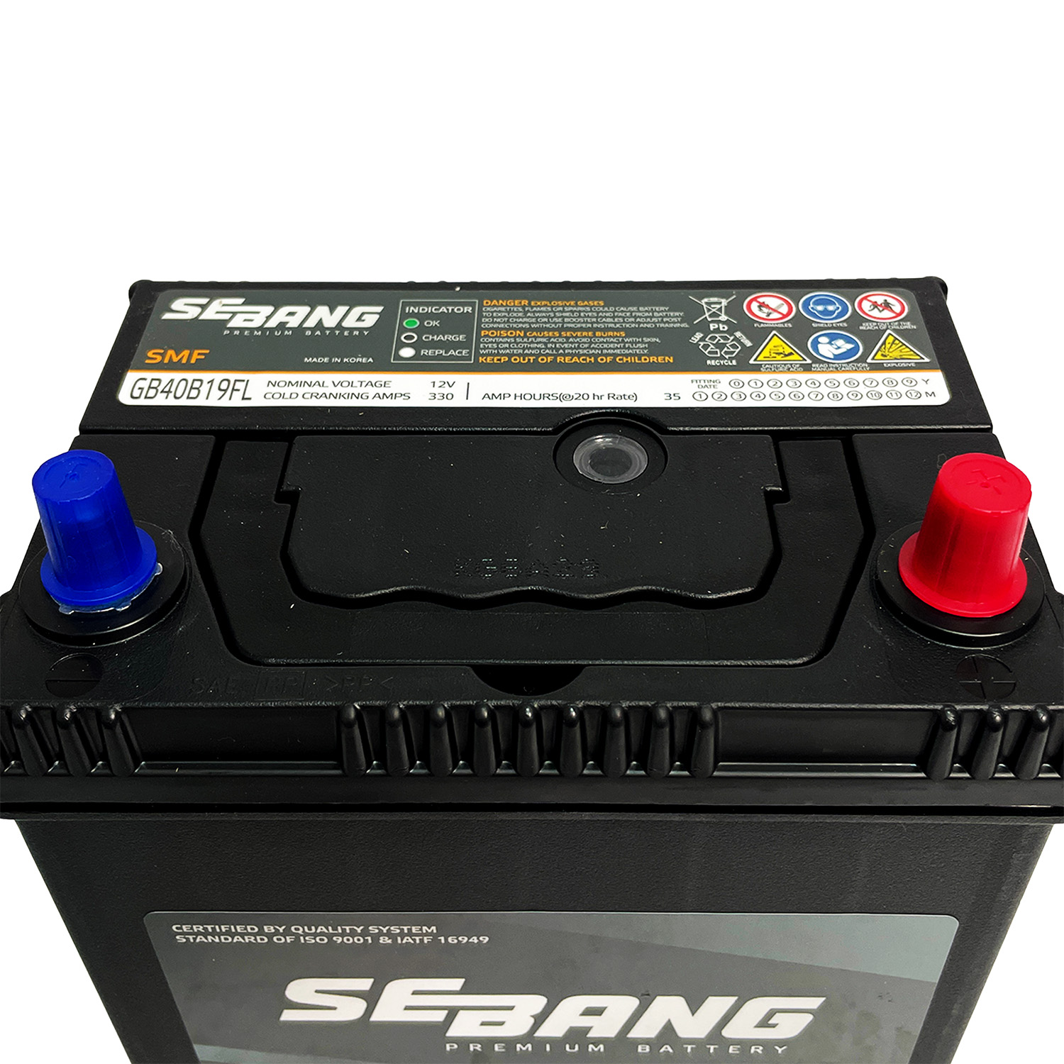 SEBANG GB40B19FL CLASE 8 UN2794-35 Ah 330 CCA