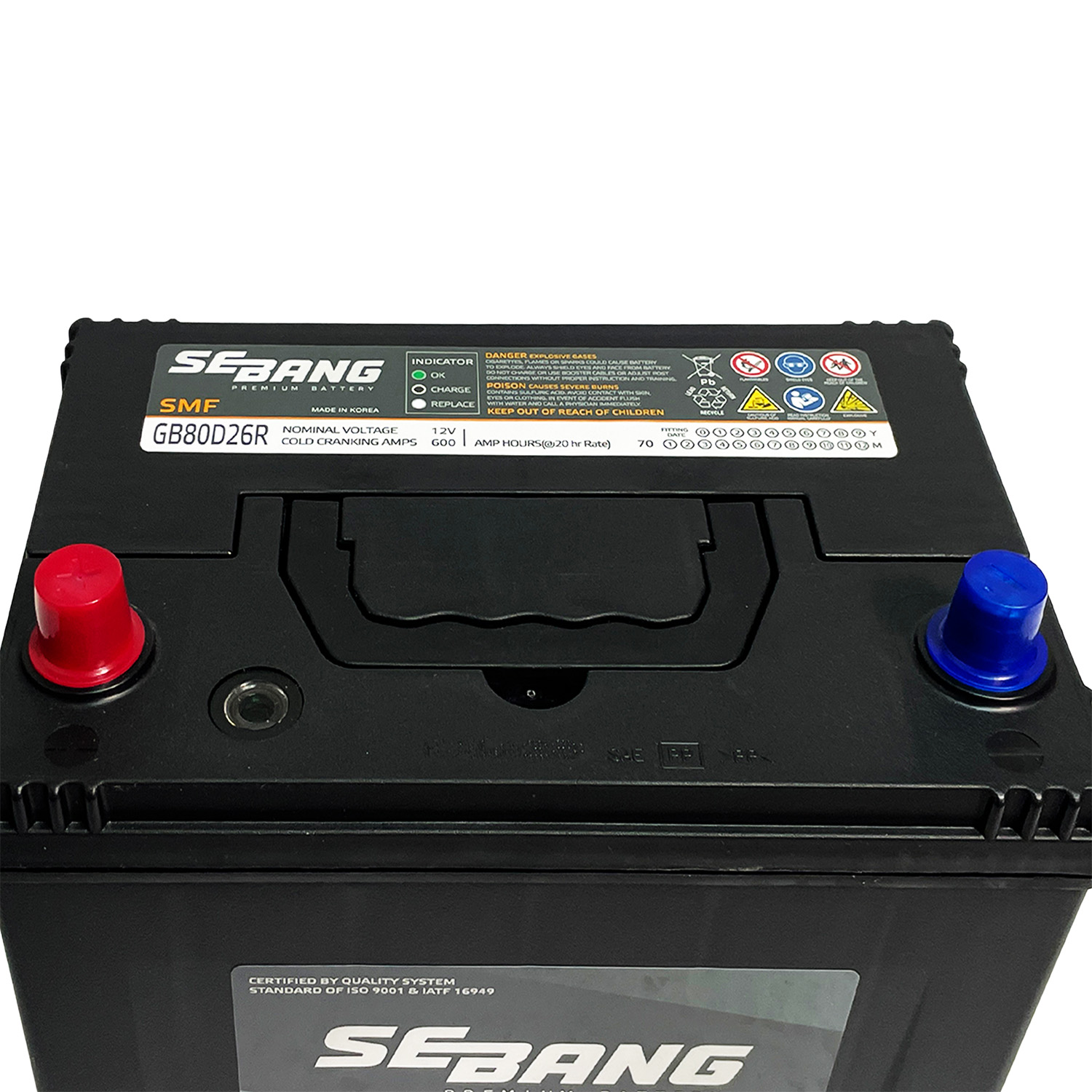 SEBANG GB80D26R CLASE 8 UN2794-70Ah 600CCA