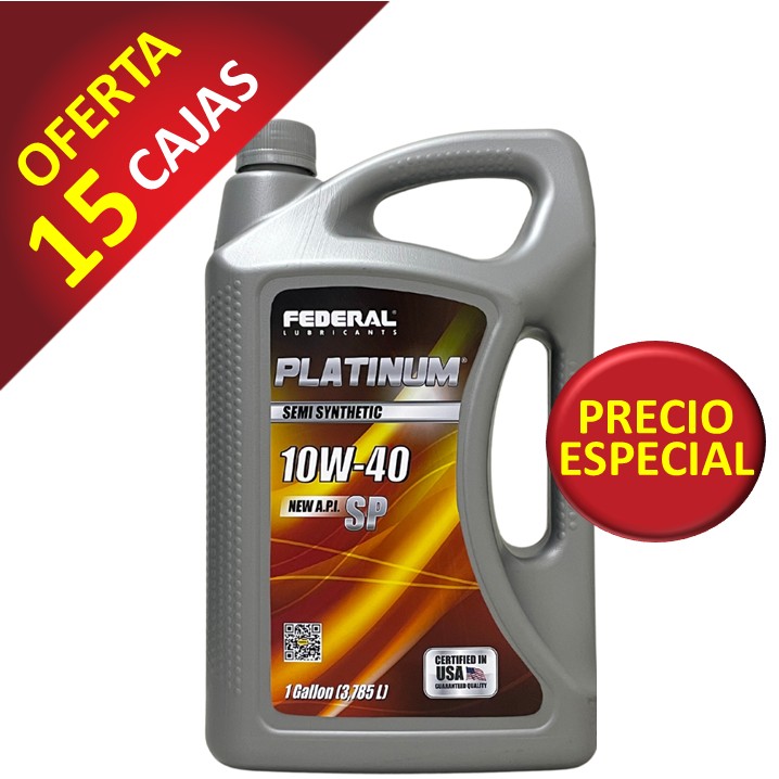 Promo 15 Cajas (3X1GL) FEDERAL PLATINUM 10W40 SP 