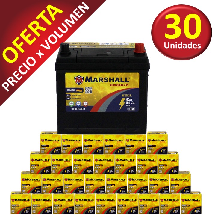 PROMOx30 BATERIA MF55D23L CLASE 8, UN 2794-60 Ah, 510 CCA