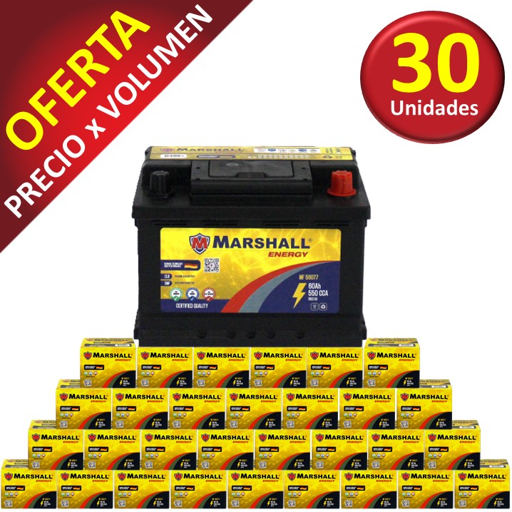 PROMOx30 BATERIA MF56077 CLASE 8, UN 2794 - 60 Ah, 550 CCA
