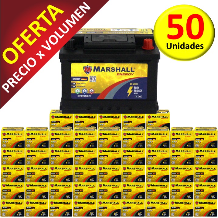 PROMOx50 BATERIA MF56077 CLASE 8, UN 2794 - 60 Ah, 550 CCA