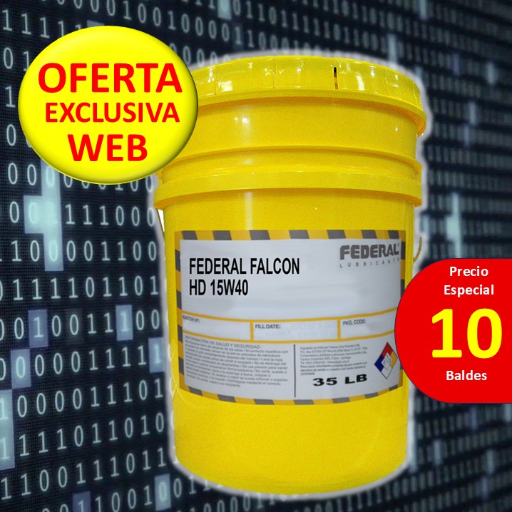 Promo 10 Baldes (1X5GL) Federal Falcon 15W40 CI-4 