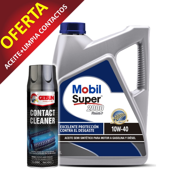 PROMO 6 CJ MOBIL SUPER 2000 FORMULA P 10W40 CJ 4X4 LT + CJ DE LIMPIA CONTACTO