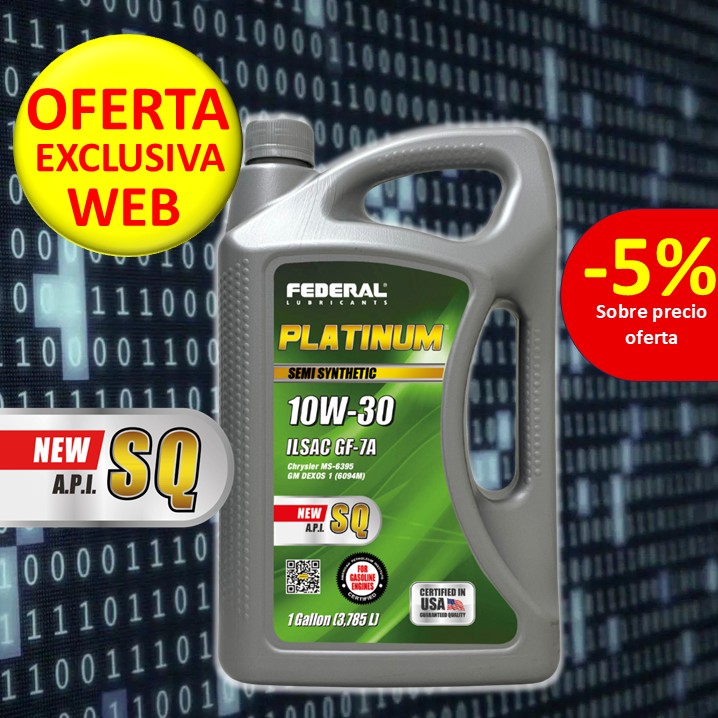 FEDERAL PLATINUM 10W30 SYNTHETIC BLEND SQ CAJA 3X1 GL