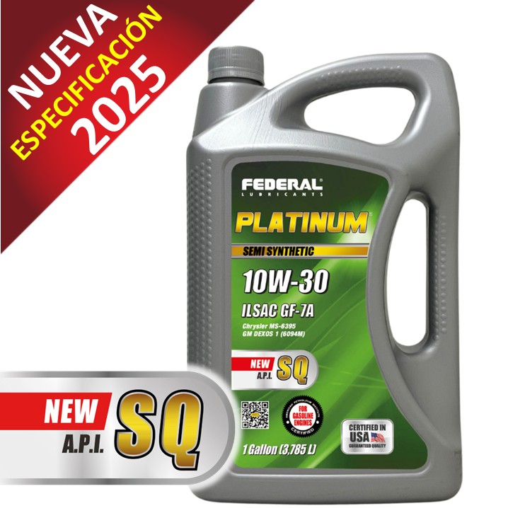 FEDERAL PLATINUM 10W30 SYNTHETIC BLEND SQ CAJA 3X1 GL