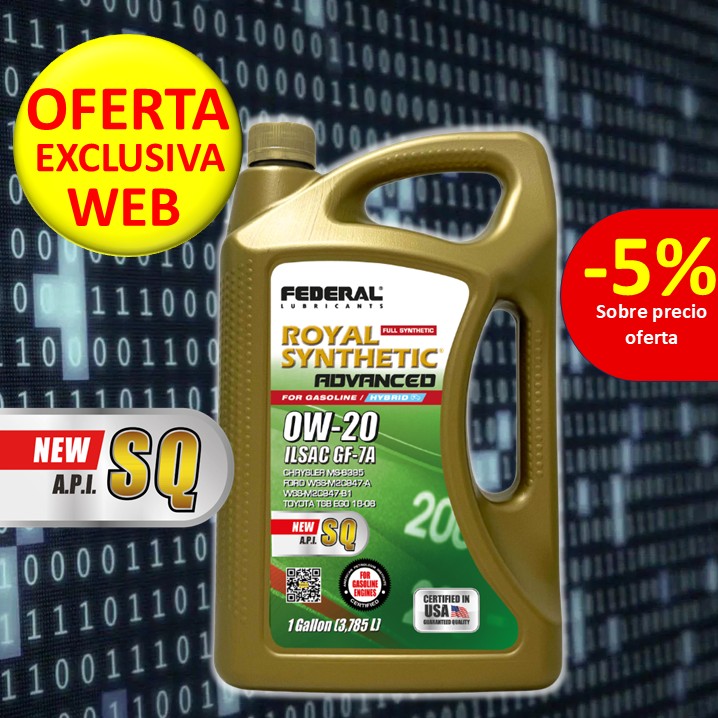  FEDERAL ROYAL SYNTHETIC ADVANCED 0W20 SQ CAJA 3X1 GL