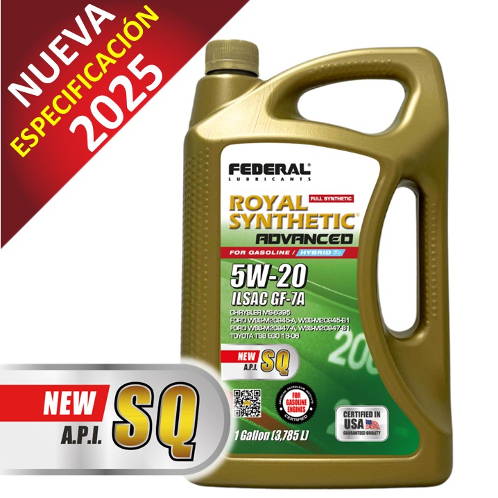 FEDERAL ROYAL SYNTHETIC ADVANCED 5W20  SQ CAJA 3X1 GL 