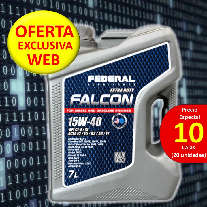 Promo 10 Cajas Federal Falcon 15W40 Ci-4 (2X7LT)